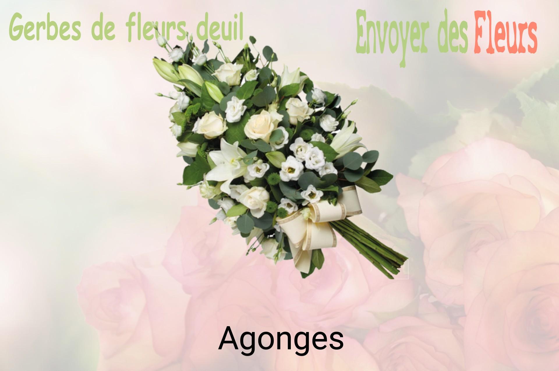 Gerbe de fleurs de deuil livrée à Agonges